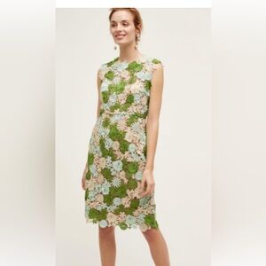 HD In Paris Garden Lace Dress. Green/Beige. Size 4